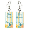Beach Stripes — She's Choosing earrings, shown as a pair