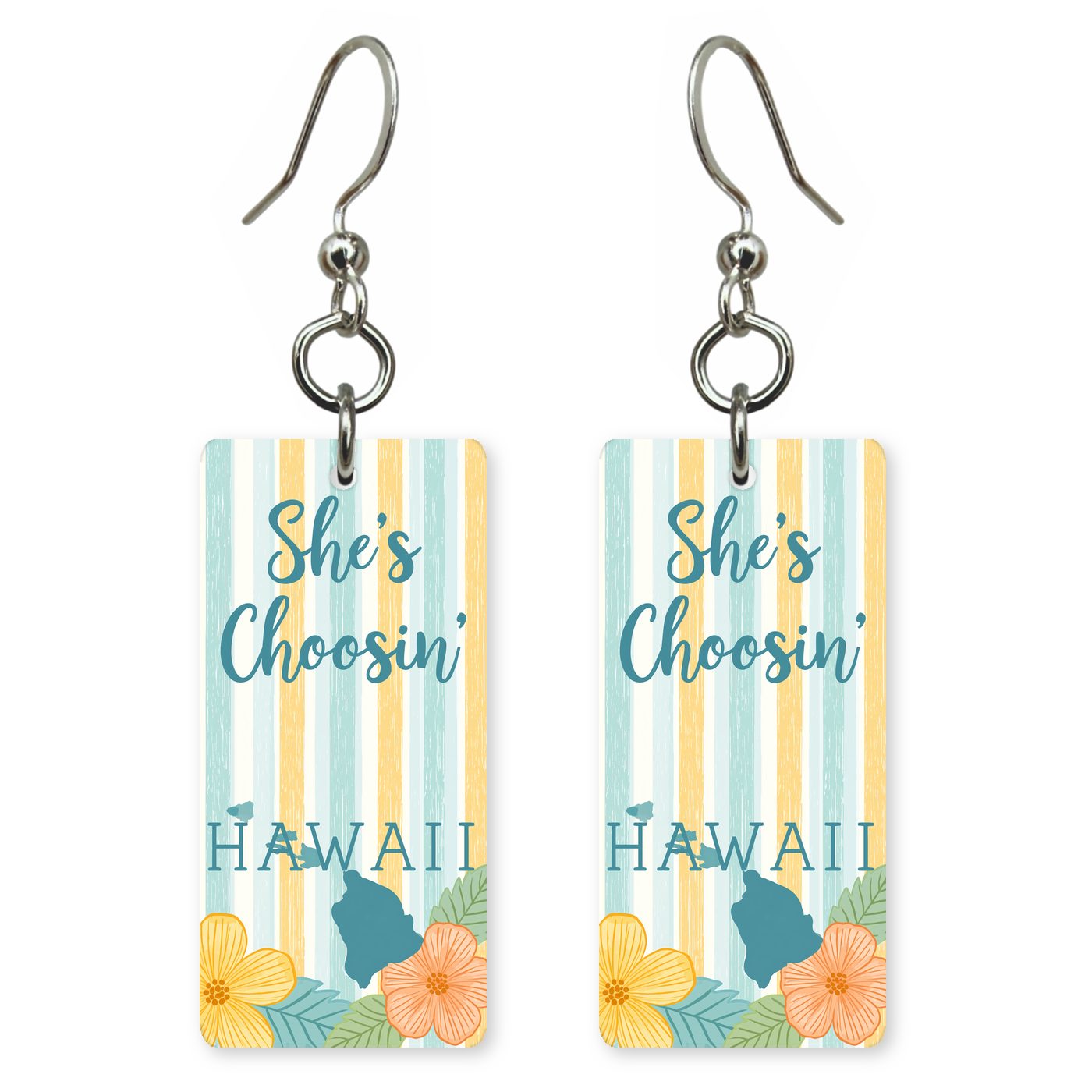 Beach Stripes — She's Choosing earrings, shown as a pair