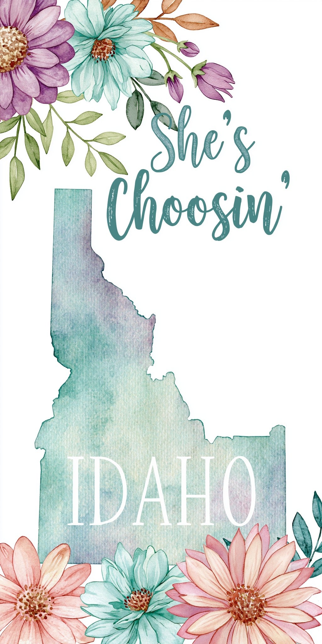 Watercolor Floral Silhouette — full design art
