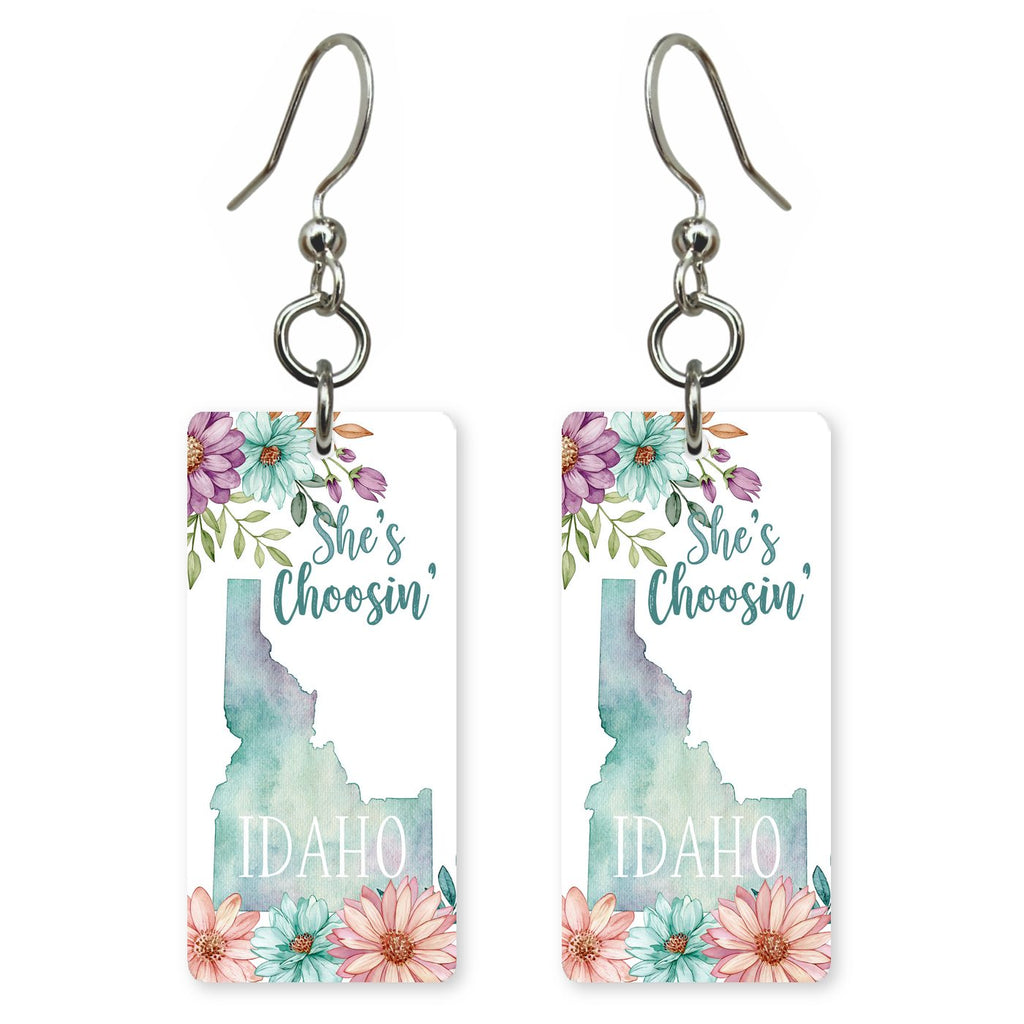 Watercolor Floral Silhouette — She's Choosing earrings, shown as a pair