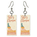 Peach Silhouette — She's Choosing earrings, shown as a pair