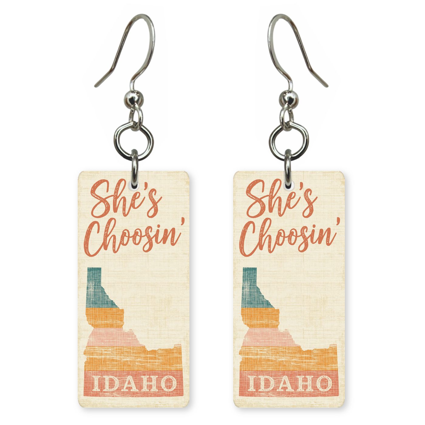 Peach Silhouette — She's Choosing earrings, shown as a pair