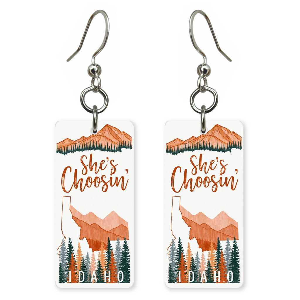 Mountain Sketch — She's Choosing earrings, shown as a pair