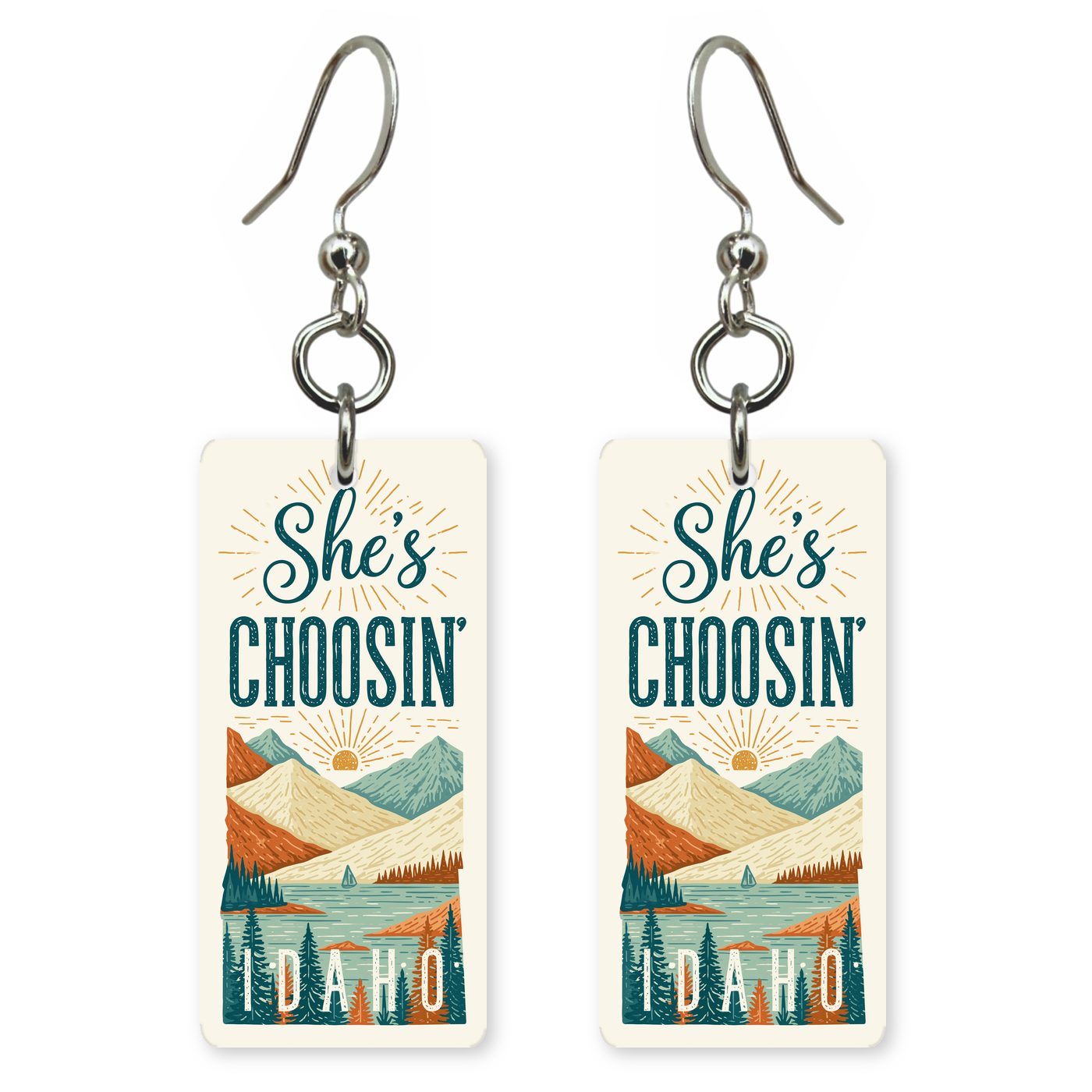Canyon Sunburst — She's Choosing earrings, shown as a pair