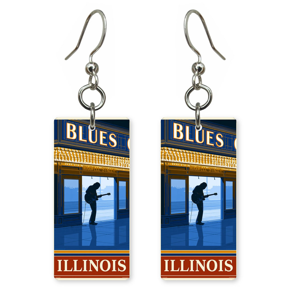 Illinois maxwell street blues earrings
