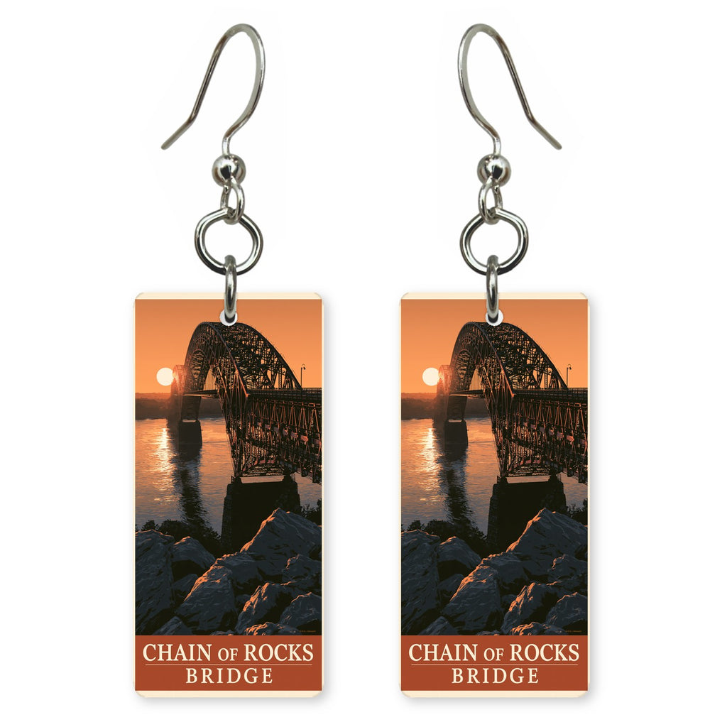 Illinois chain of rocks bridge earrings