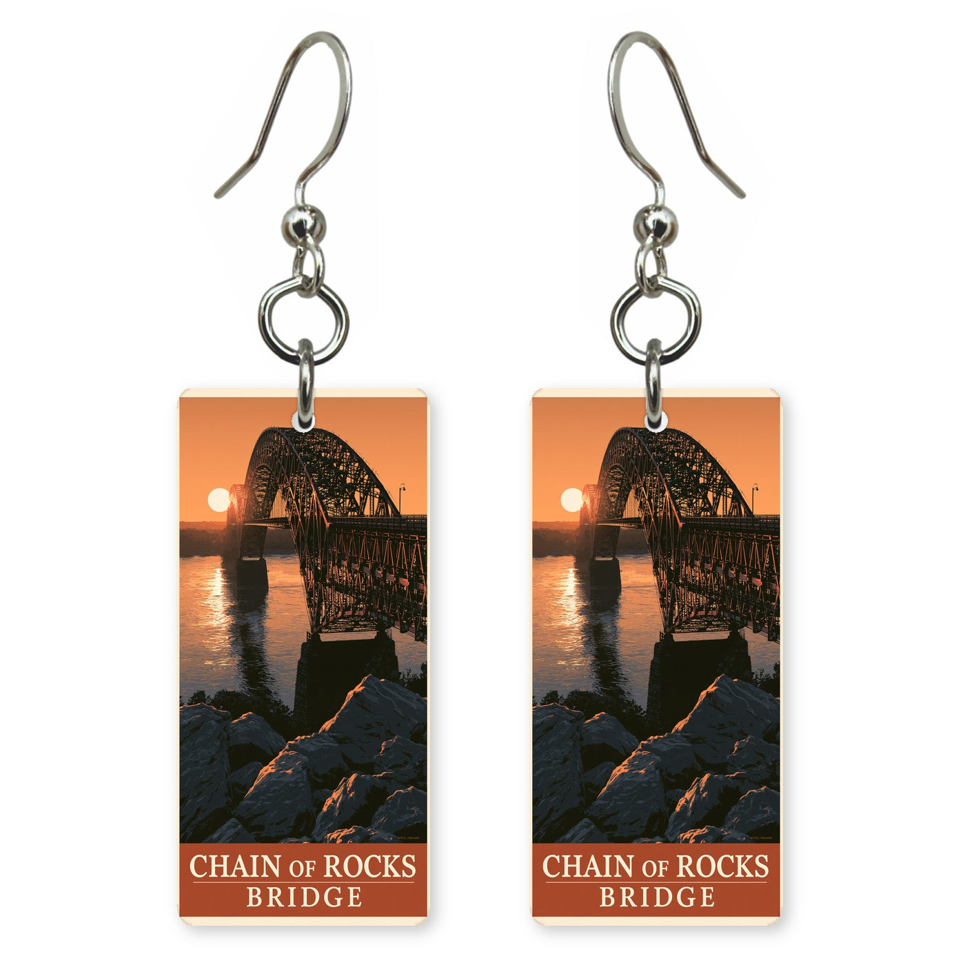 Illinois chain of rocks bridge earrings