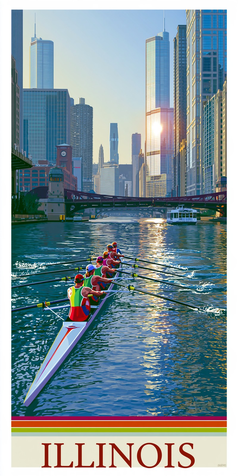 She's Choosing Illinois Earrings | Chicago River Rowing | SC13B2