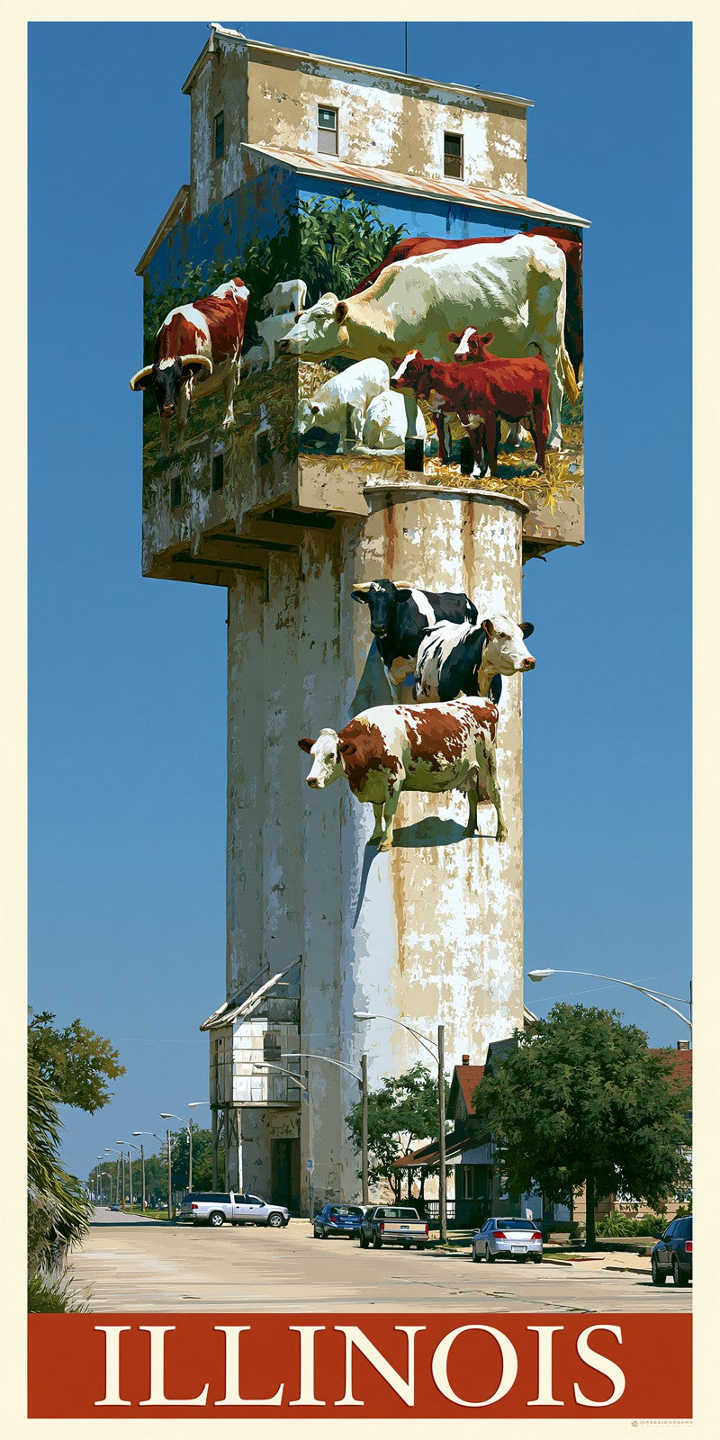 She's Choosing Illinois Earrings | Grain Elevator Mural I | SC13B4