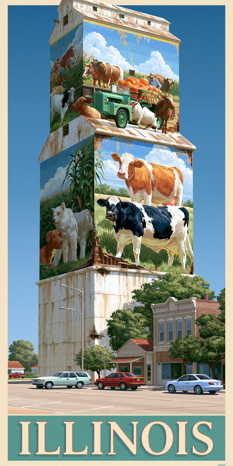 She's Choosing Illinois Earrings | Grain Elevator Mural II | SC13B5