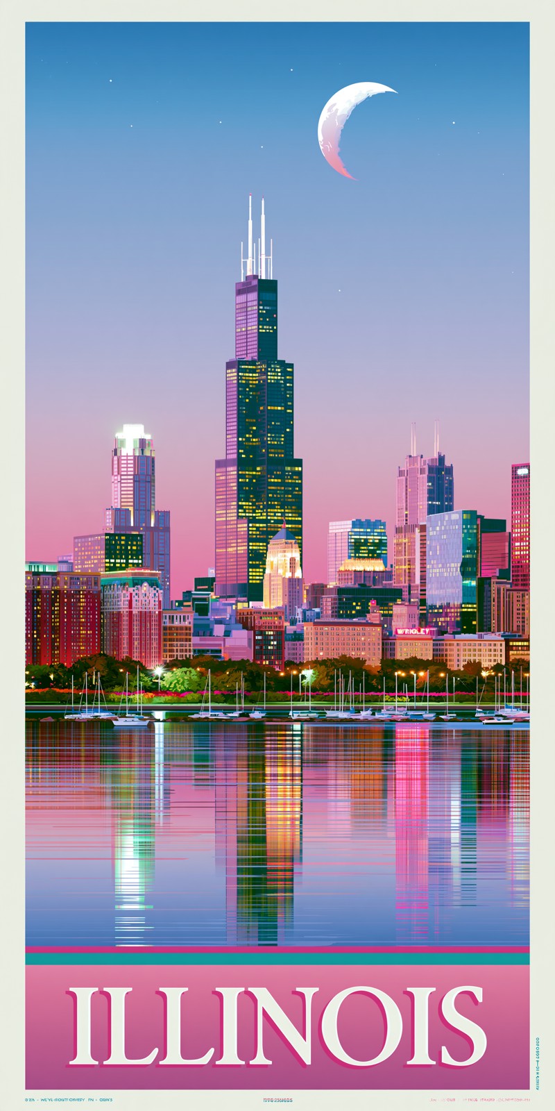 She's Choosing Illinois Earrings | Chicago Skyline Dusk I | SC13B7