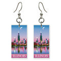 Illinois chicago skyline dusk i earrings