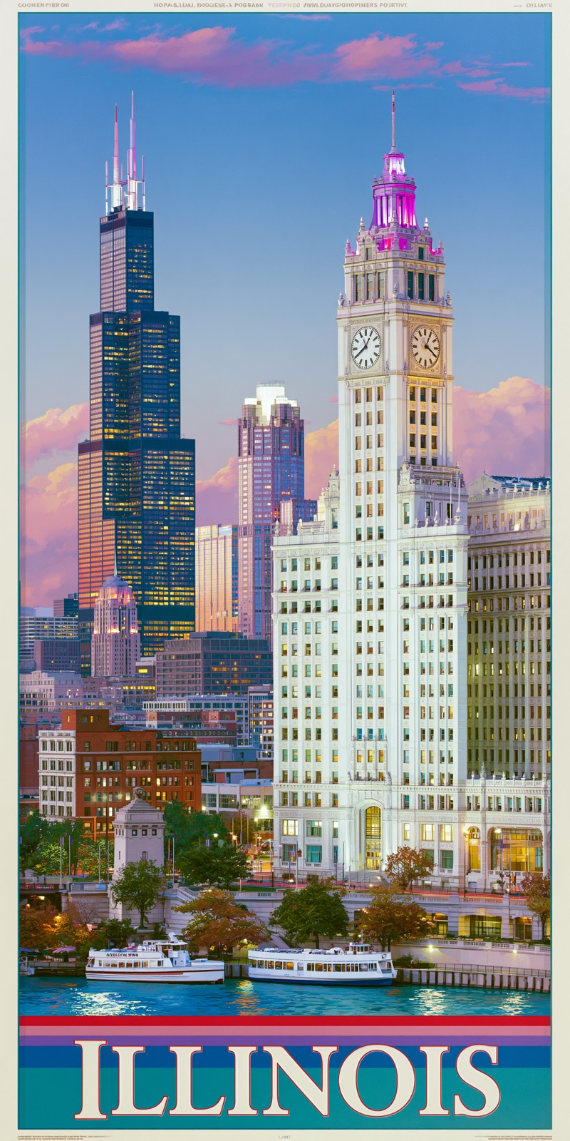 She's Choosing Illinois Earrings | Chicago Skyline Dusk II | SC13B8