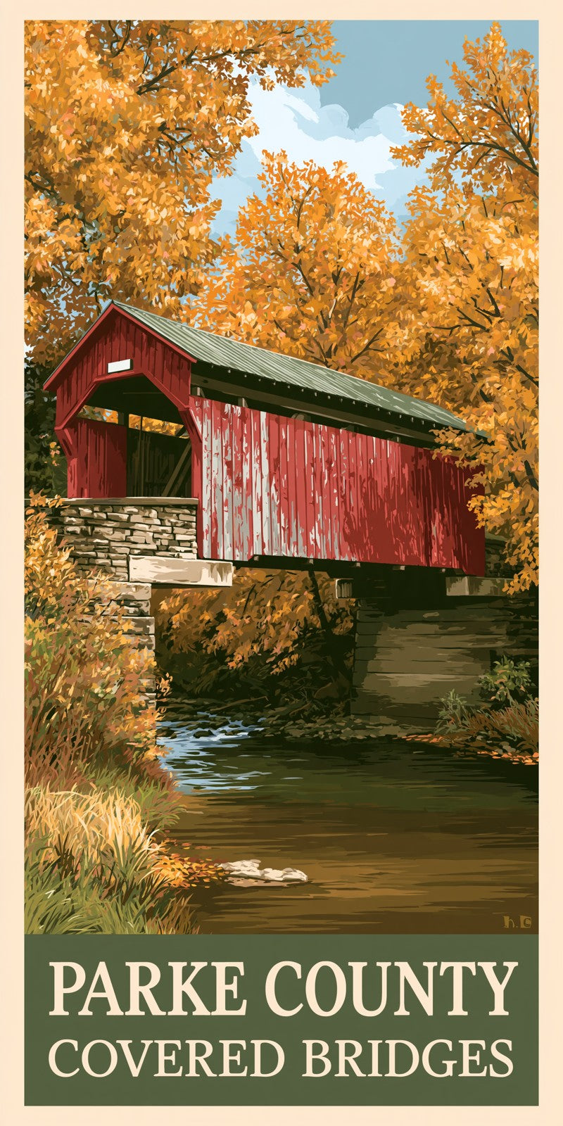 She's Choosing Indiana Earrings | Parke County Covered Bridge | SC14B1