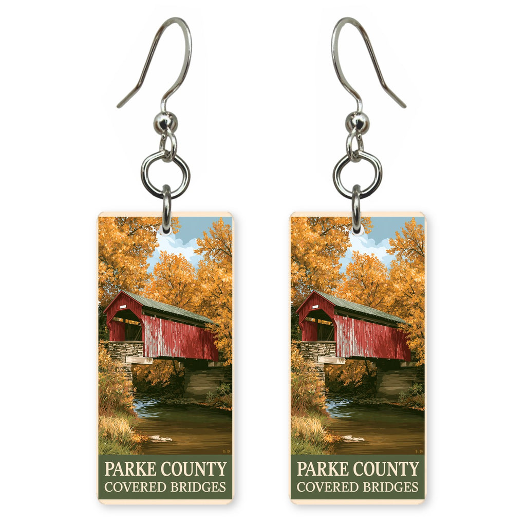 Indiana parke county covered bridge earrings