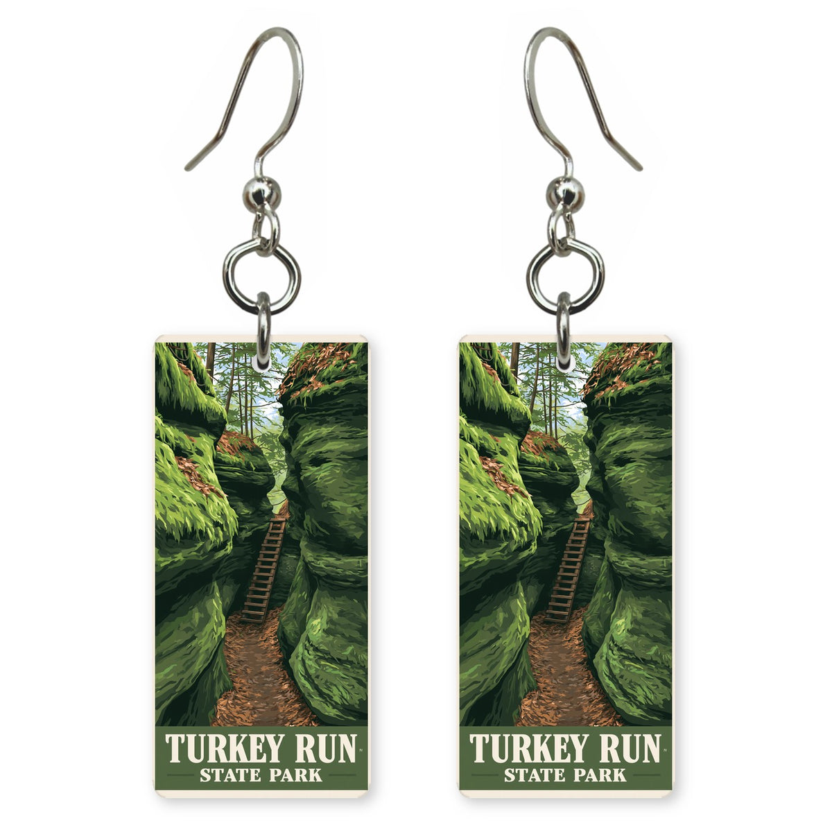 Indiana turkey run state park earrings