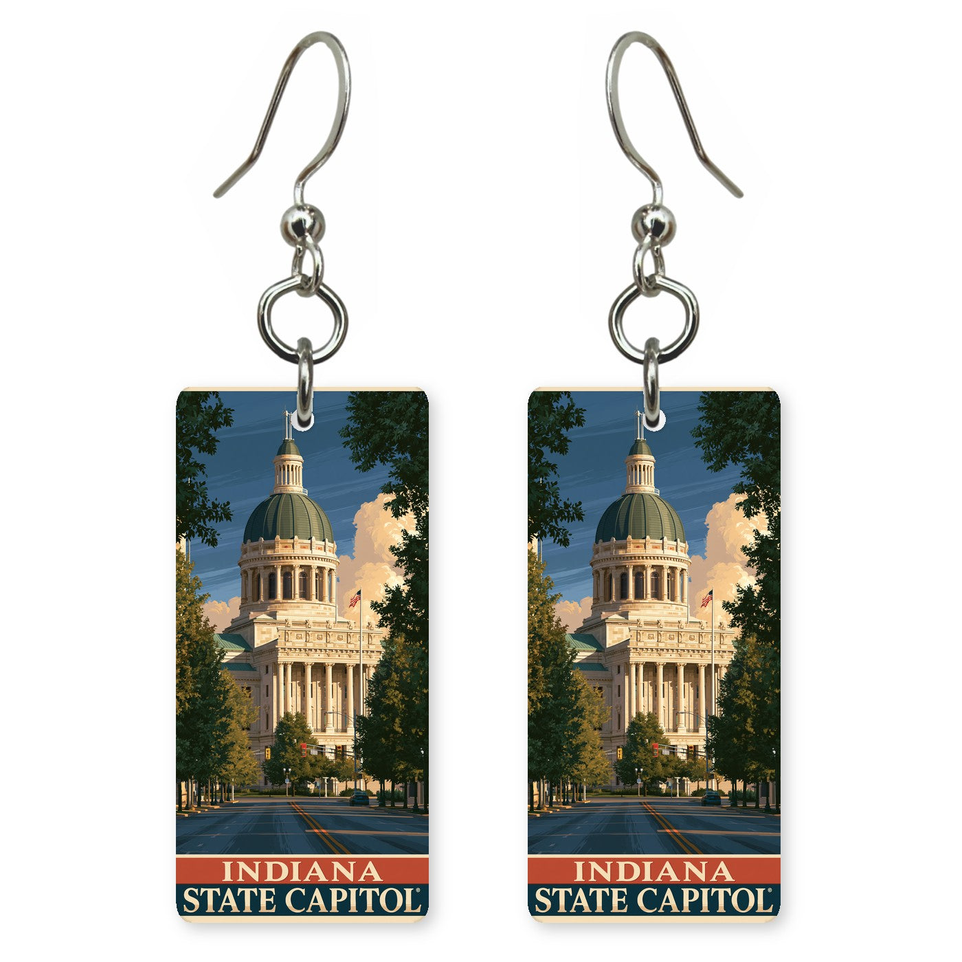 Indiana indiana state capitol earrings