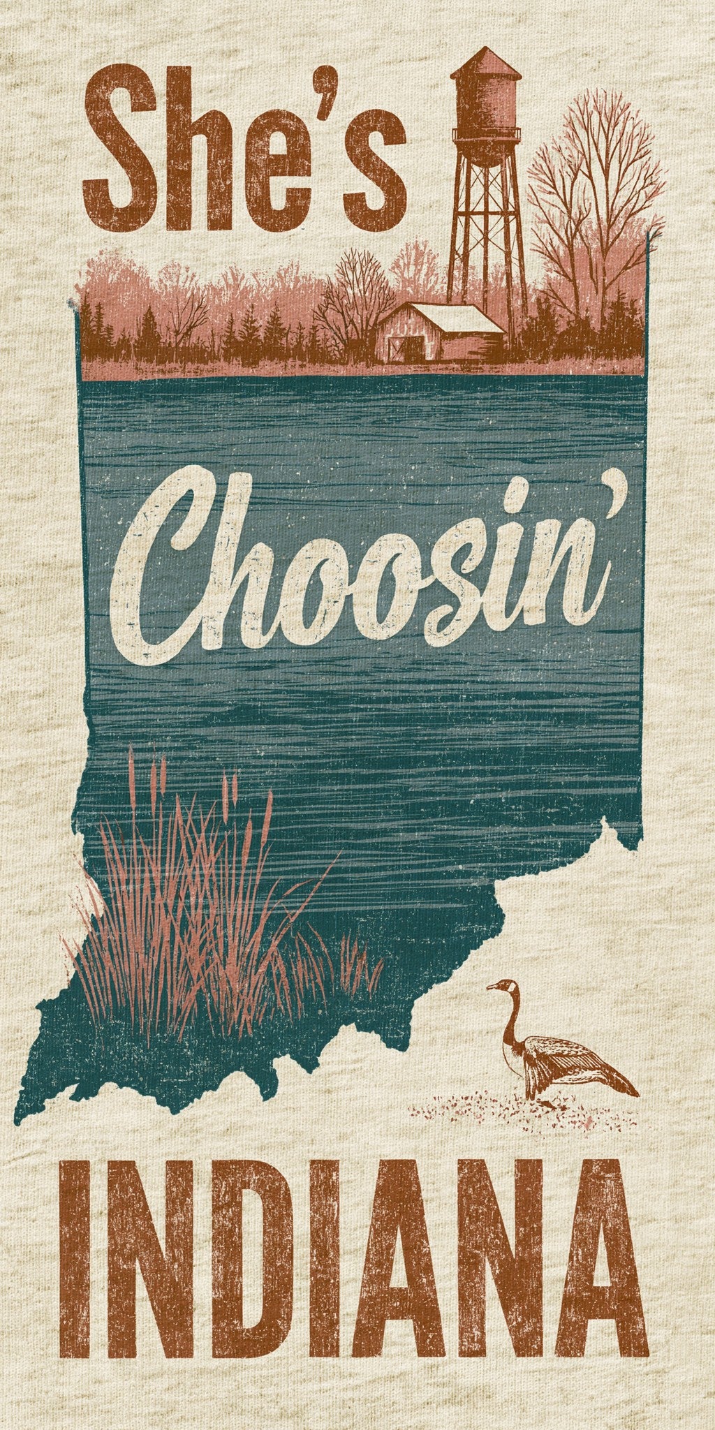 Water Tower Heron — full design art