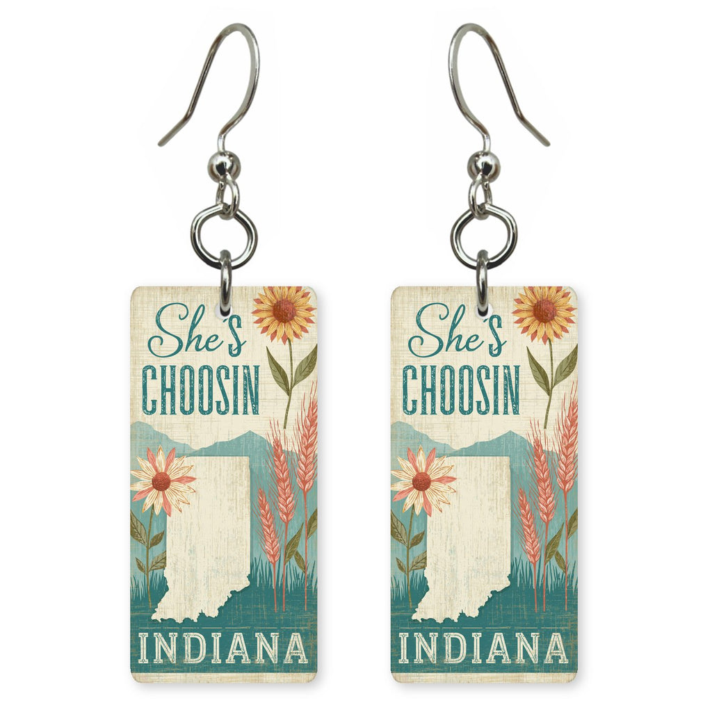 Wheat Daisies — She's Choosing earrings, shown as a pair