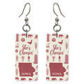 Red Farm Icons — She's Choosing earrings, shown as a pair