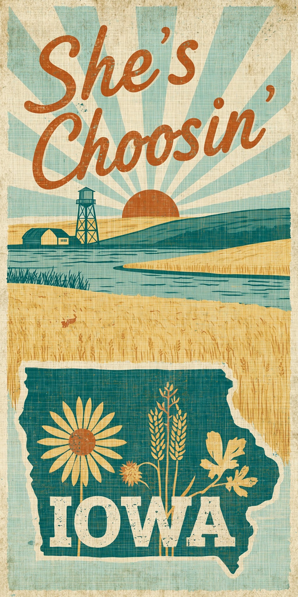 Sunrise Farm Poster — full design art
