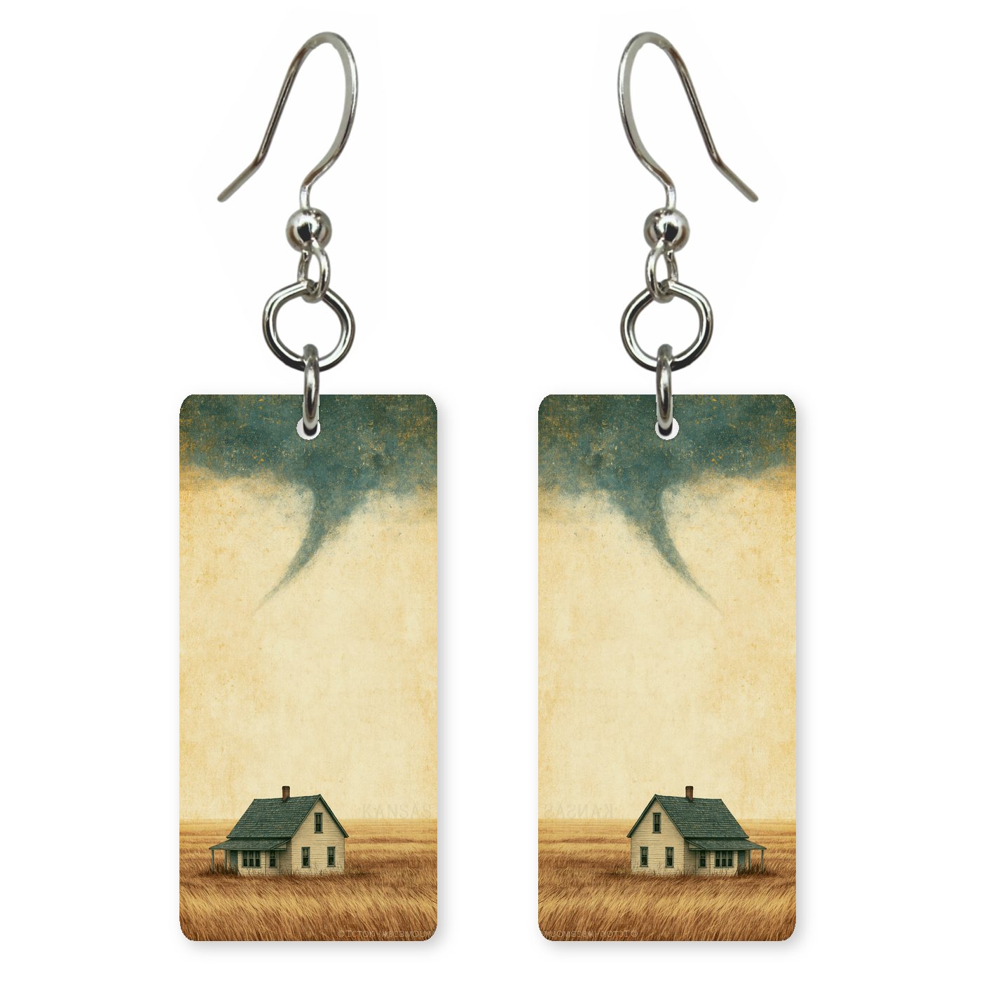 Prairie Tornado — She's Choosing earrings, shown as a pair