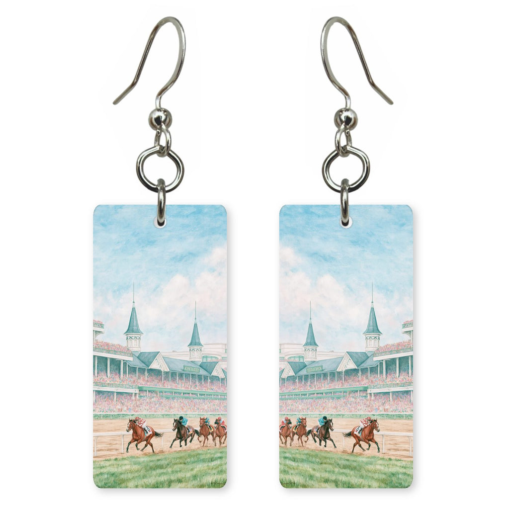 Churchill Downs Horses — She's Choosing earrings, shown as a pair