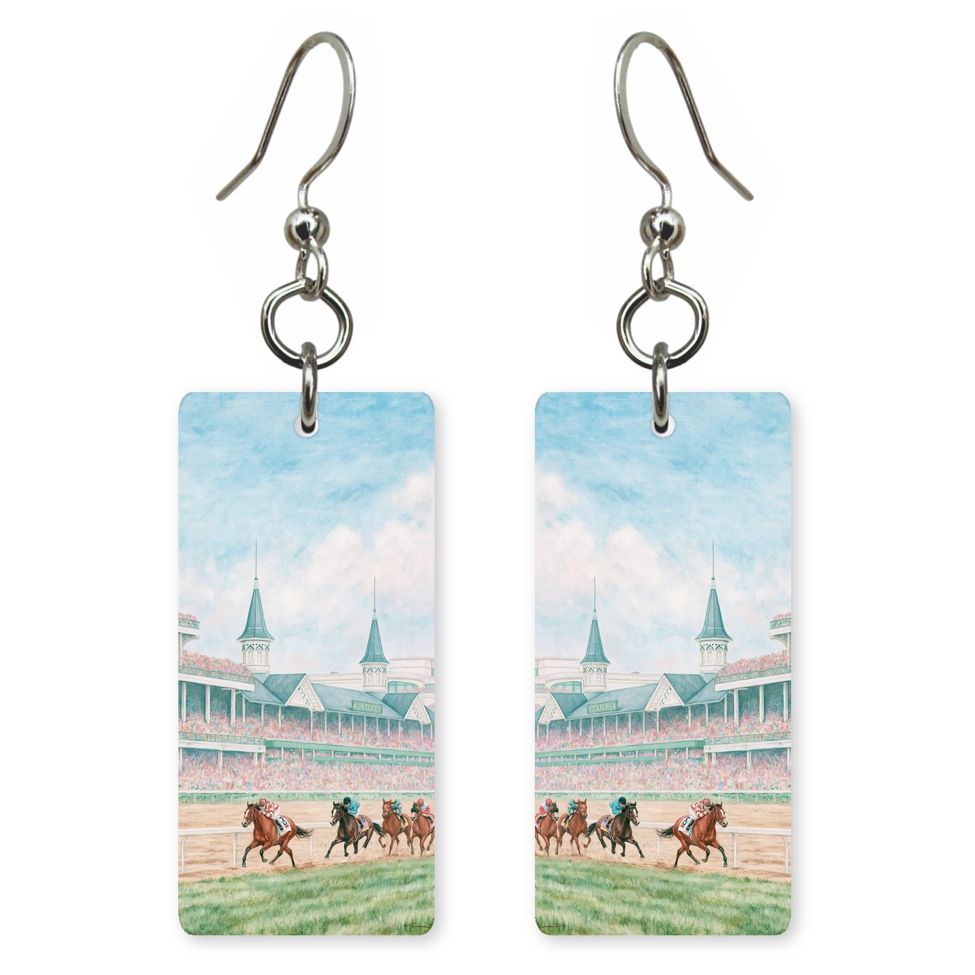 Churchill Downs Horses — She's Choosing earrings, shown as a pair
