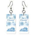 Blue Fireworks — She's Choosing earrings, shown as a pair