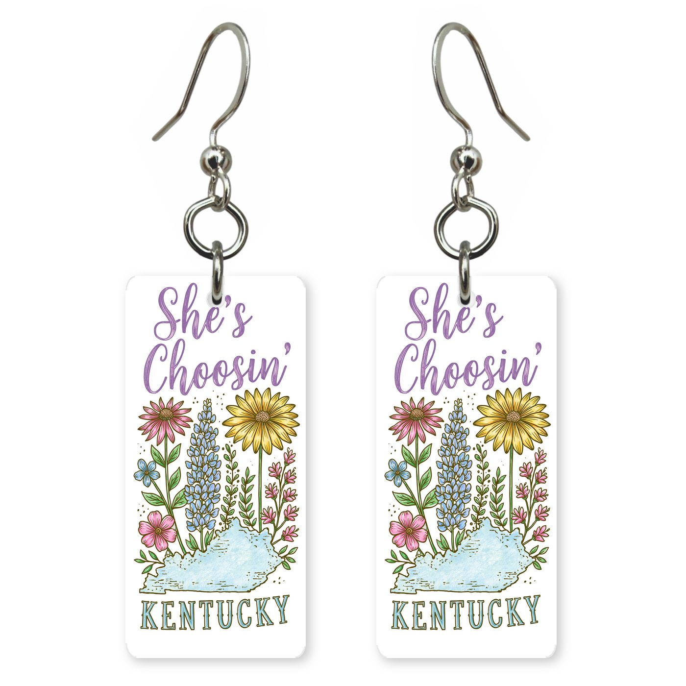 Wildflowers — She's Choosing earrings, shown as a pair