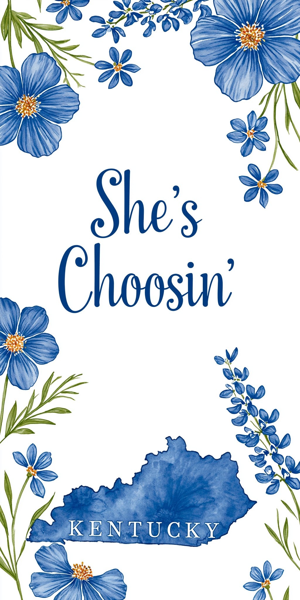 Blue Floral Frame — full design art