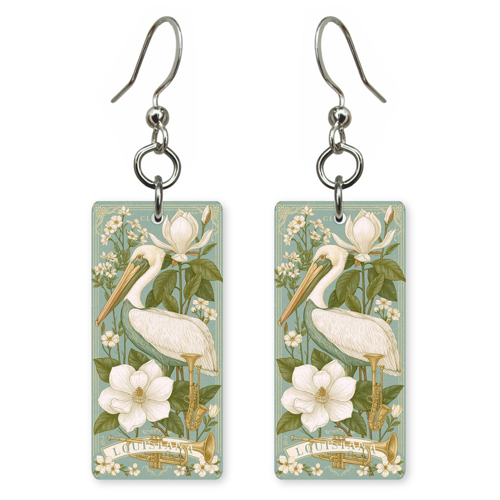 Pelican Magnolia — She's Choosing earrings, shown as a pair