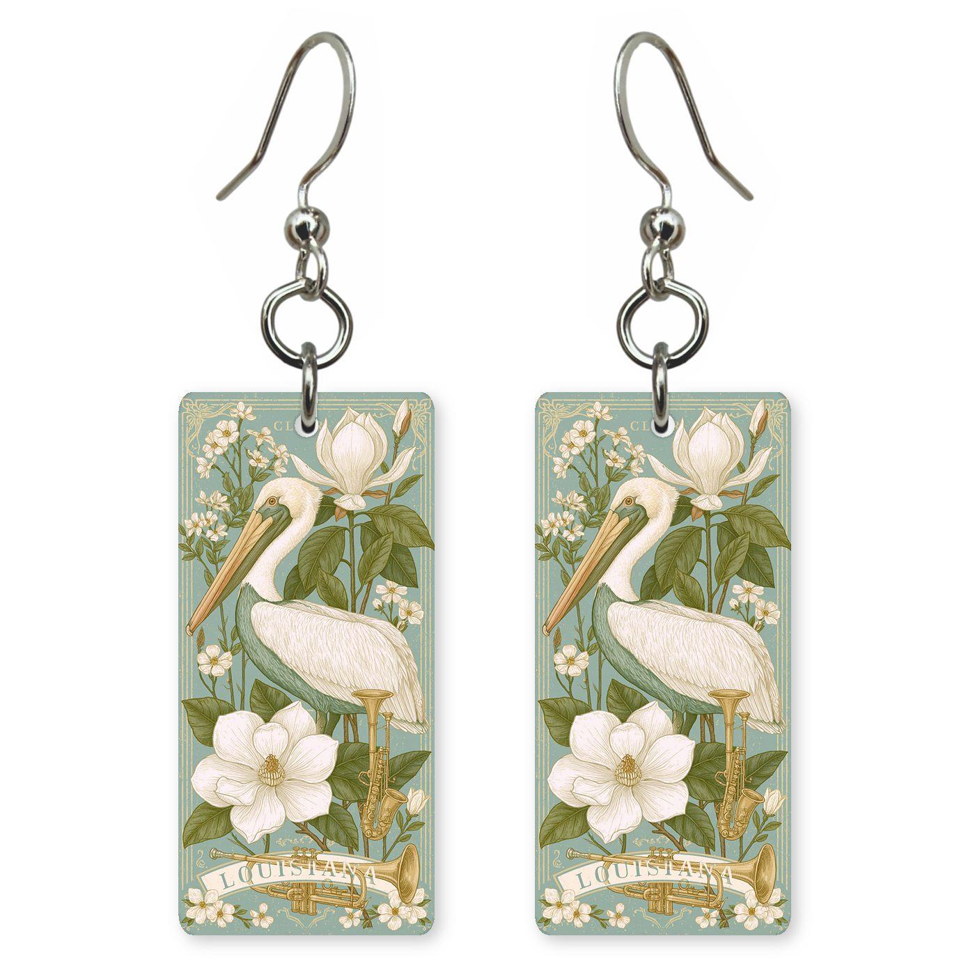 Pelican Magnolia — She's Choosing earrings, shown as a pair