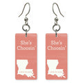 Coral Silhouette — She's Choosing earrings, shown as a pair