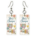 Floral Plank — She's Choosing earrings, shown as a pair