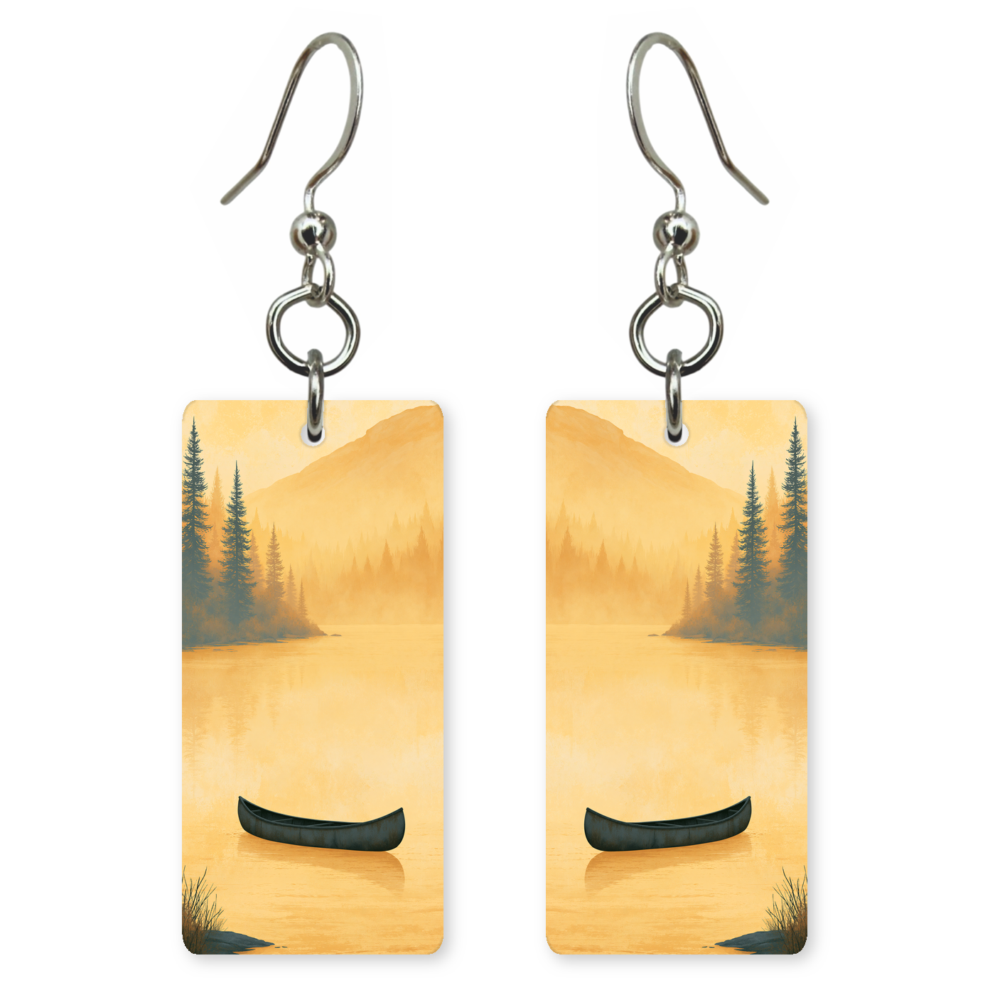 She's Choosing Maine Earrings | Golden Canoe Lake