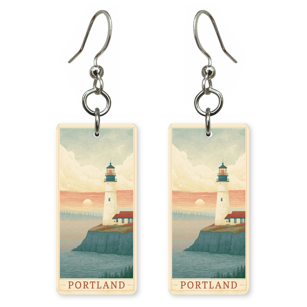 She's Choosing Maine Earrings | Portland Head Light