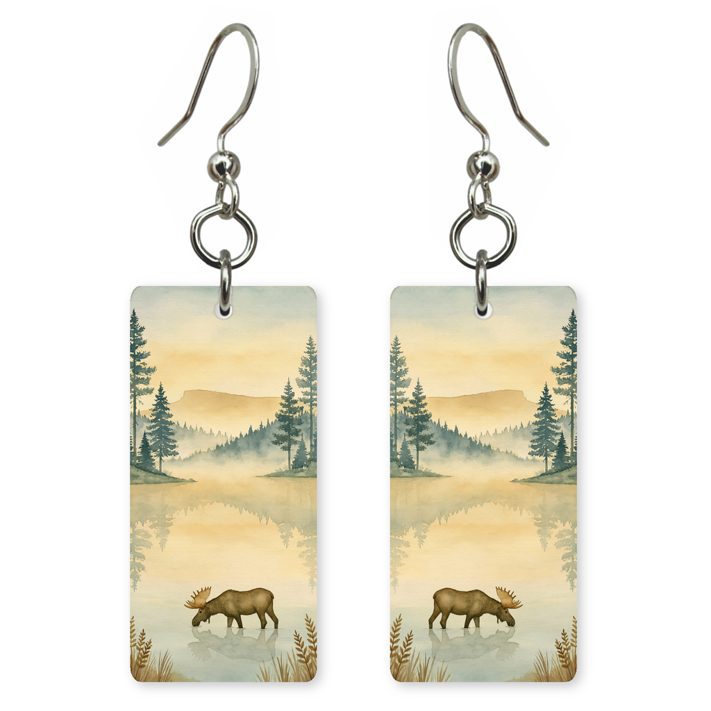 She's Choosing Maine Earrings | Woodland Moose Pond