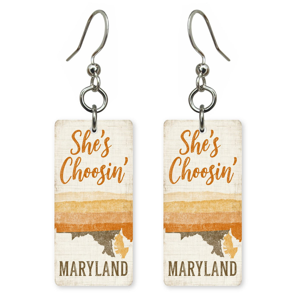 Sunset Stripes — She's Choosing earrings, shown as a pair