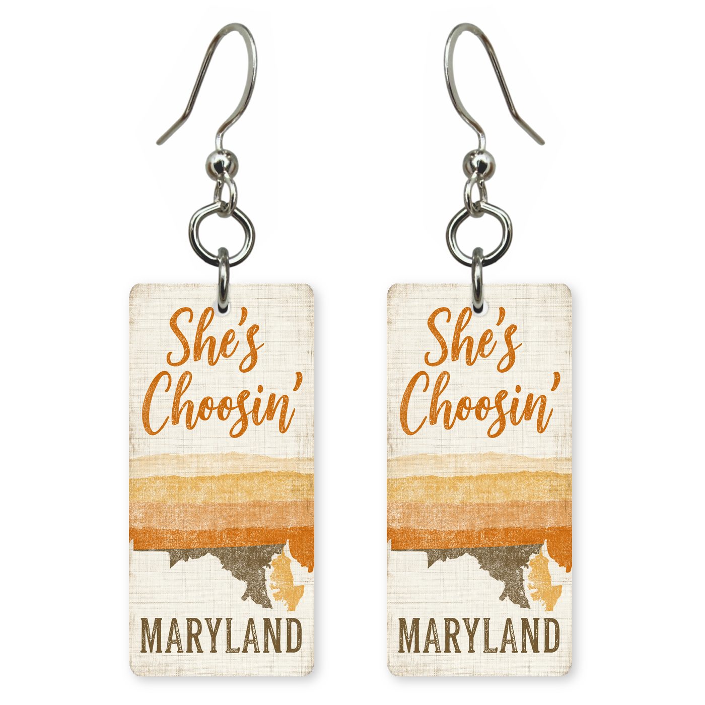 Sunset Stripes — She's Choosing earrings, shown as a pair