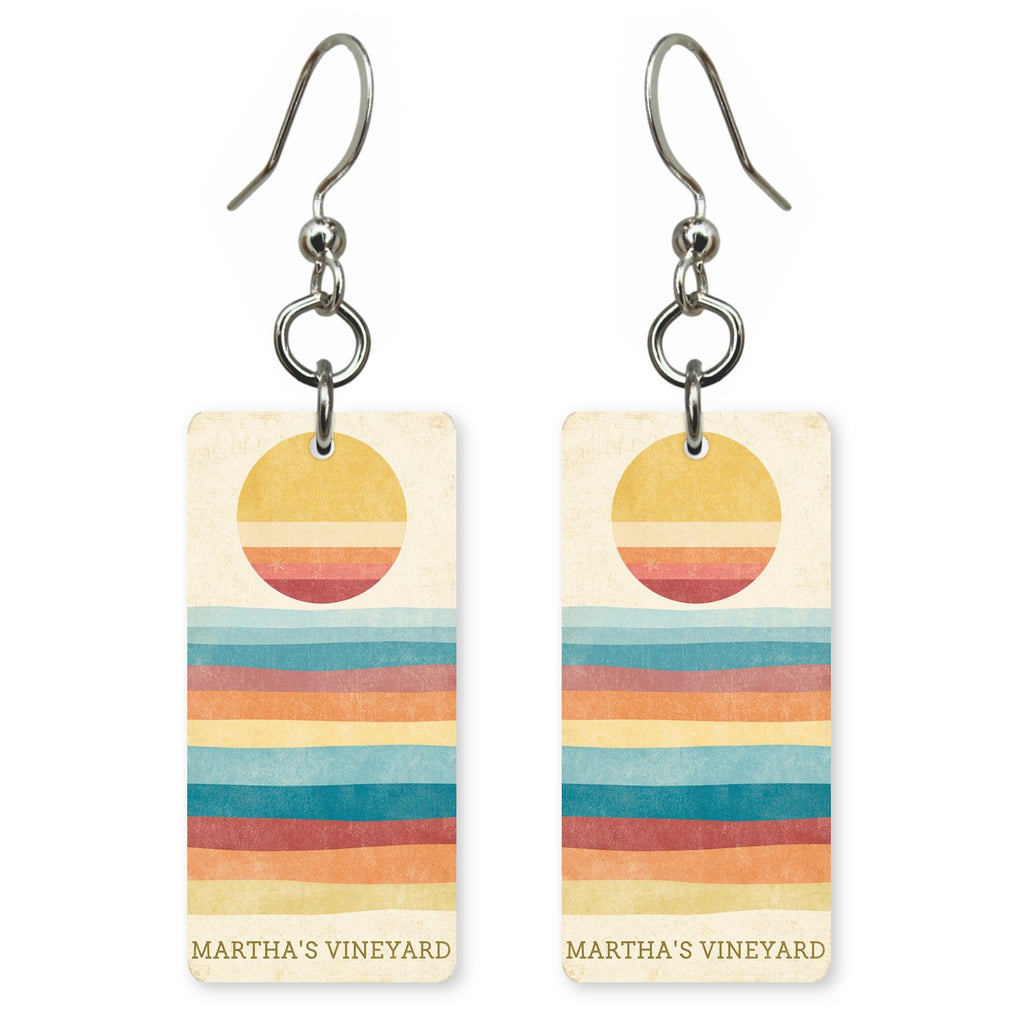 She's Choosing Massachusetts Earrings | Vineyard Sunset Stripes | SC21B10