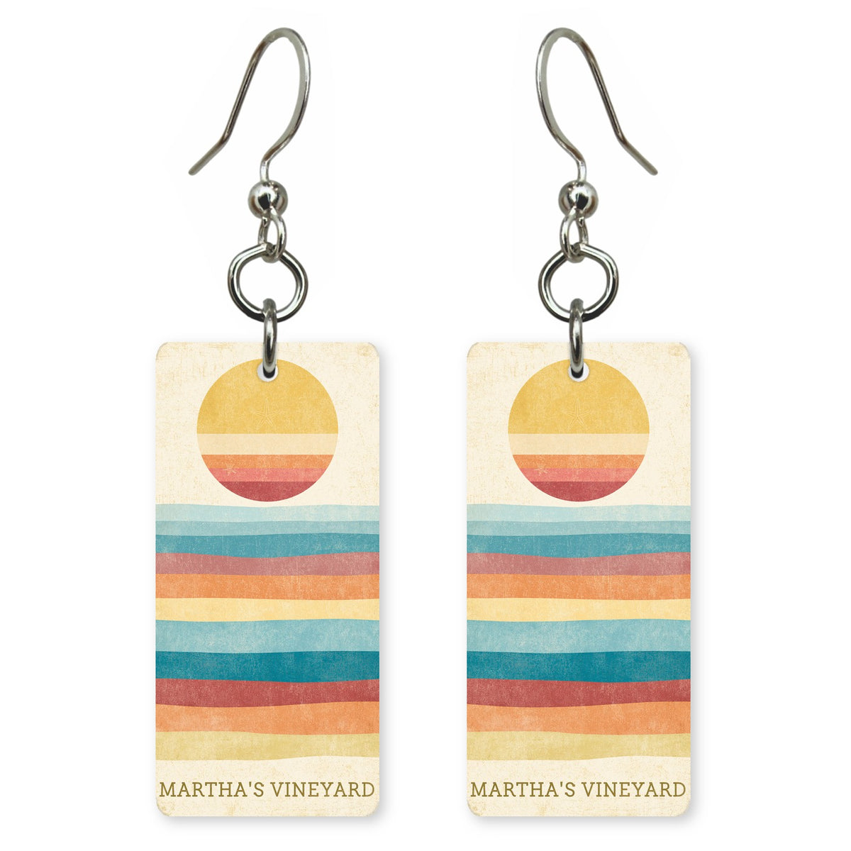 She's Choosing Massachusetts Earrings | Vineyard Sunset Stripes | SC21B10