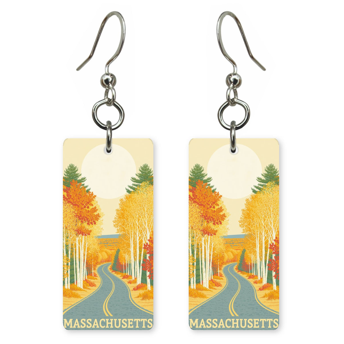 She's Choosing Massachusetts Earrings | Autumn Birch Road | SC21B7