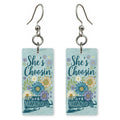 Blue Floral — She's Choosing earrings, shown as a pair