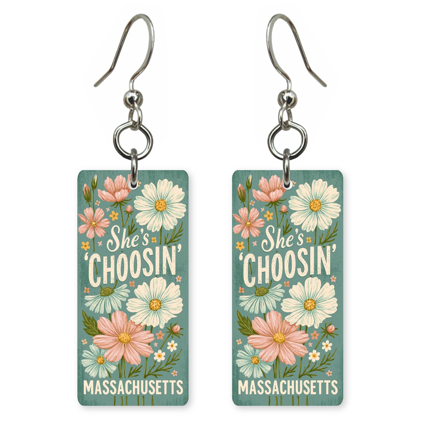 Cottage Floral — She's Choosing earrings, shown as a pair
