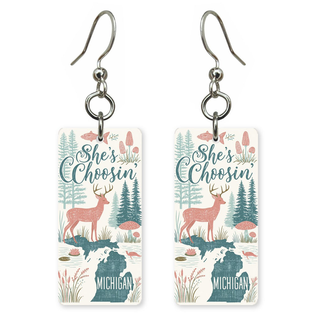 Forest Deer — She's Choosing earrings, shown as a pair