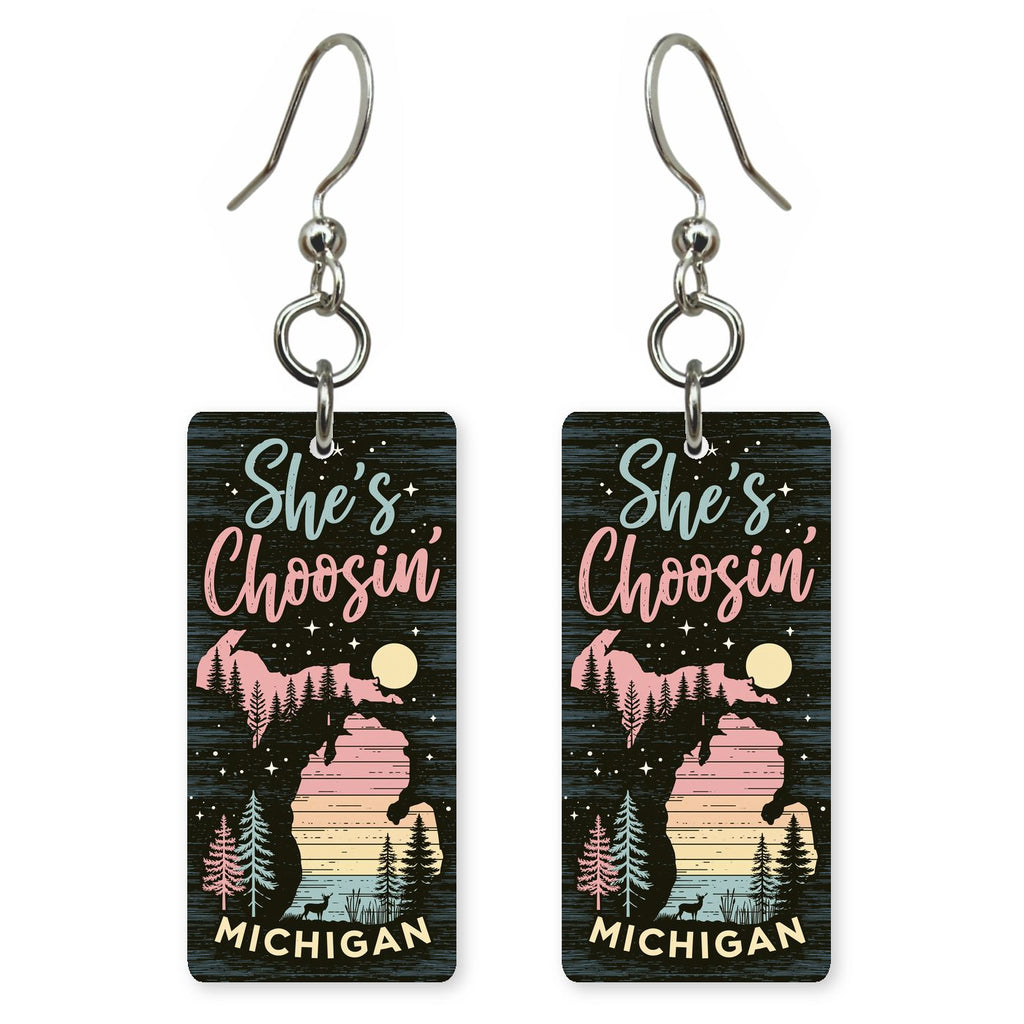 Night Sky Pines — She's Choosing earrings, shown as a pair