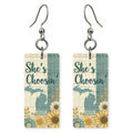 Plank Sunflower — She's Choosing earrings, shown as a pair