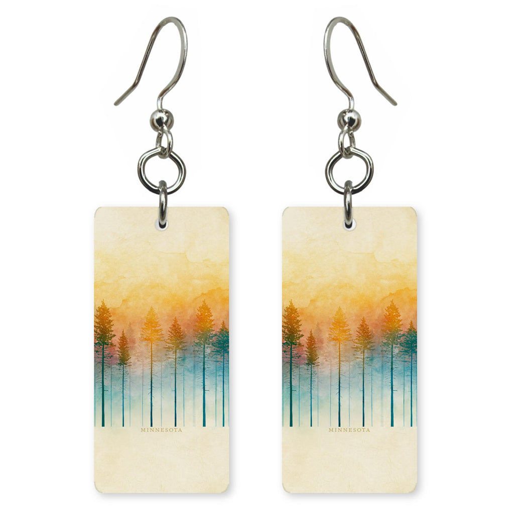Autumn Mist Pines — She's Choosing earrings, shown as a pair