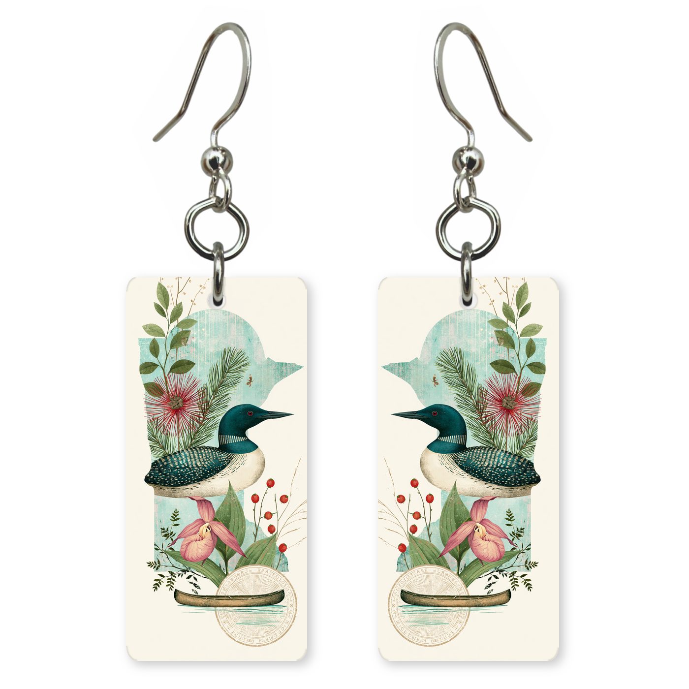 Loon Florals — She's Choosing earrings, shown as a pair